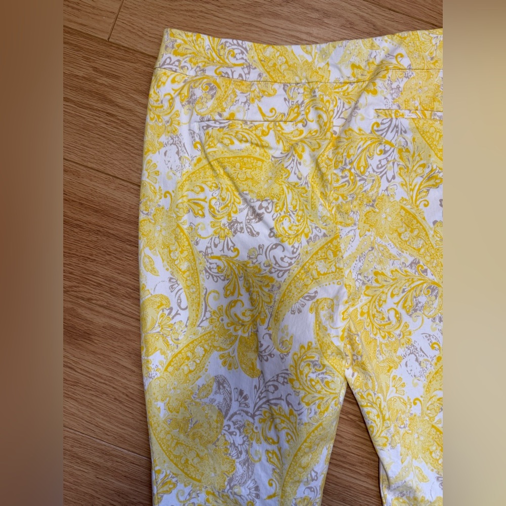 Chico's so slimming Brigitte 360 Coastal Paisley Pineapple ankle sz 2 12 - Picture 6 of 9